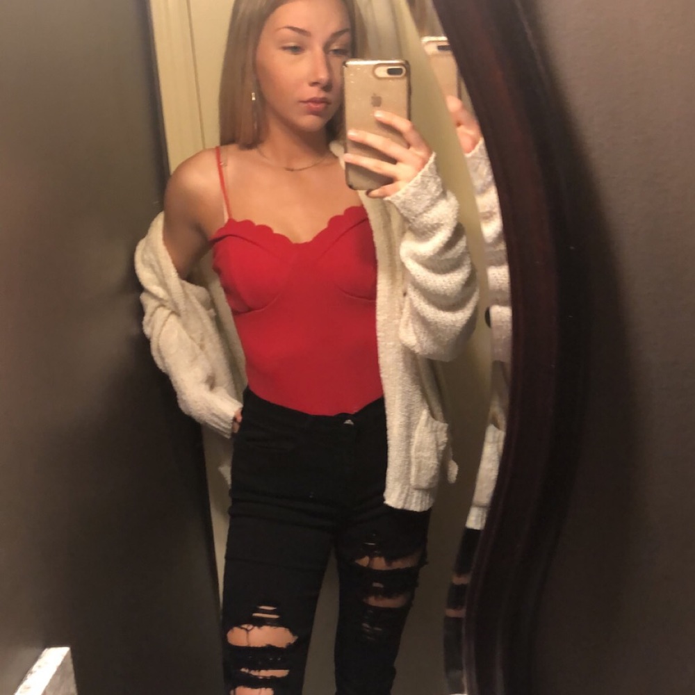 boohoo Tall Ellie Scallop Edge Bustier Bodysuit 6